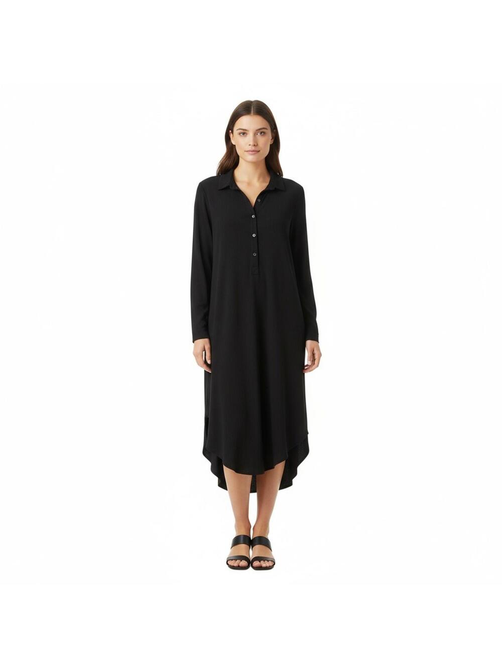 PostMark Anthropologie Black M ButtonUp Dress corpcore goth
